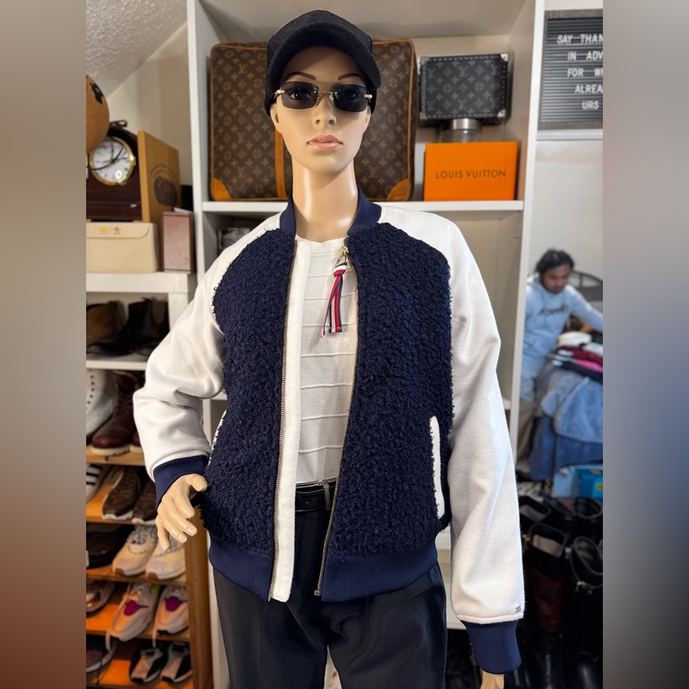 Blue Fleece Varsity Jacket